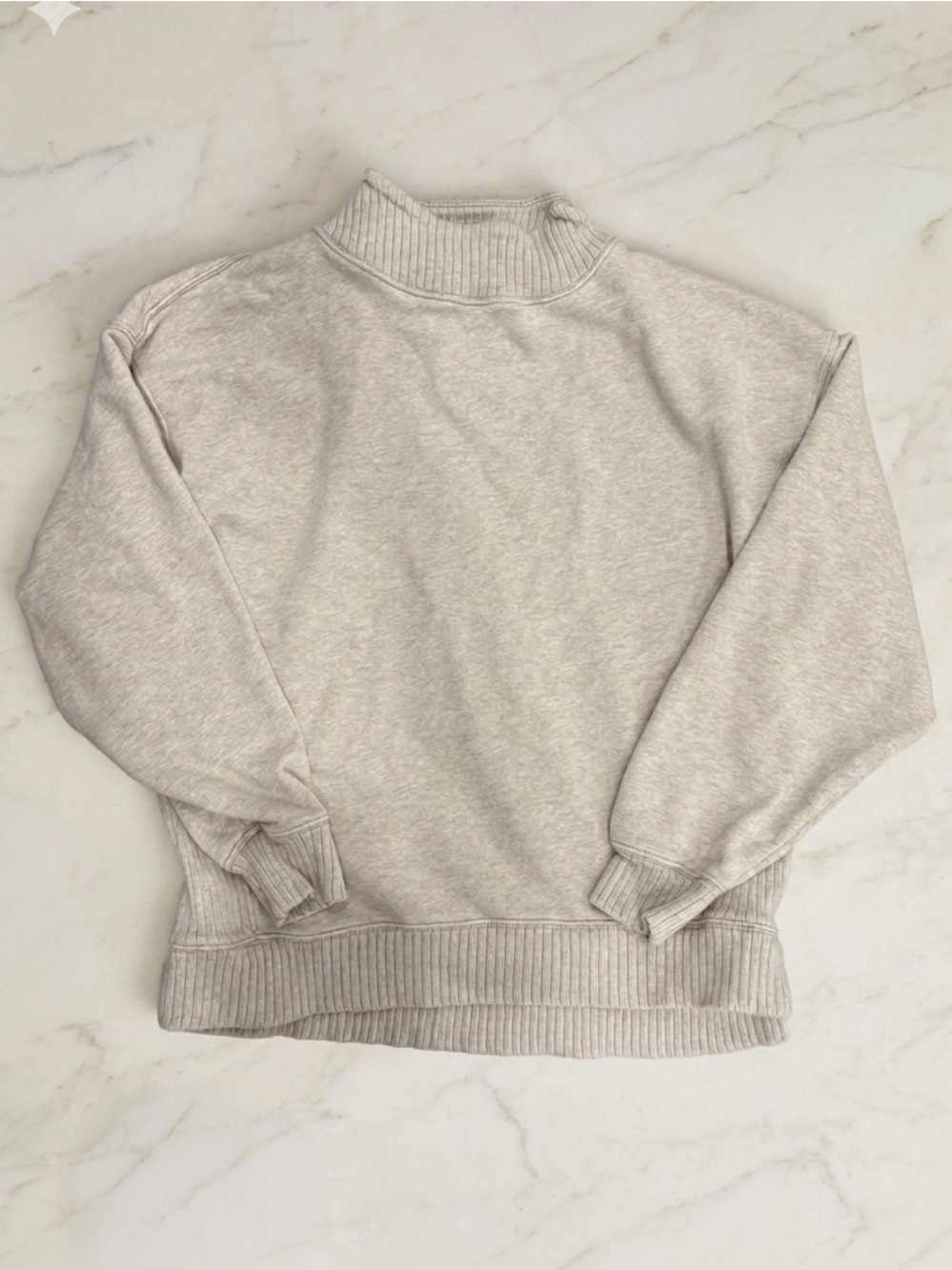 Aerie Cream Mock Neck Lightweight Sweatshirt Small